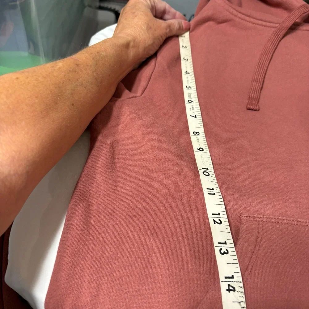 Champion Women's Powerblend Fleece Hoodie in Sandalwood Red. - Picture 7 of 8